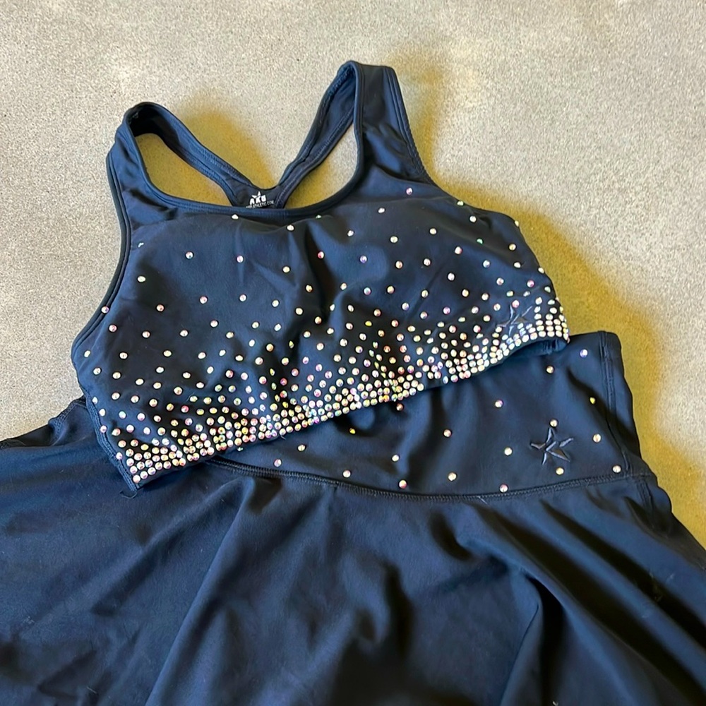 Rebel Athletics sports bra (AXS) and matching skirt (AS)